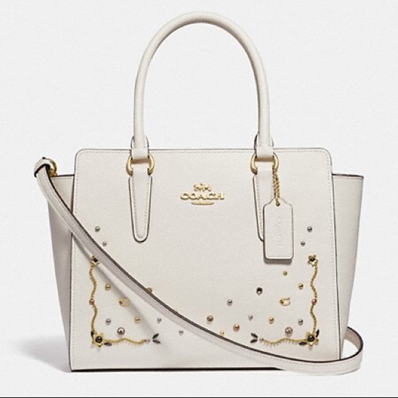 Coach Handbags - Coach Leah Satchel With Crystal Rivets